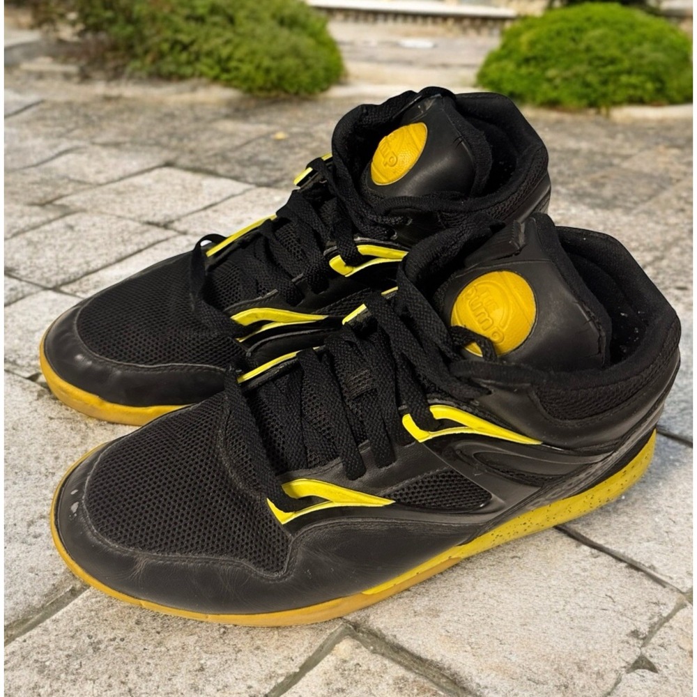 REEBOK The Pump Hexalite Black Yellow Men's Size 9.5  Athletic Sneakers‎ J94552